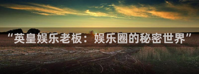 必发集团网站网址：“英皇娱乐老板：娱乐圈的秘密世界”